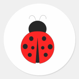 Pegatina Redonda Ladybug rojo y negro