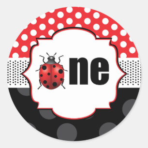Pegatina Redonda Ladybug Un Cumpleaños