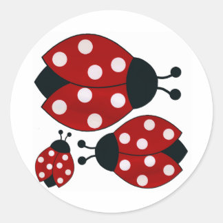 Pegatina Redonda Ladybugs
