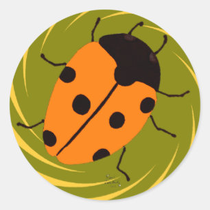 Pegatina Redonda Ladybugs