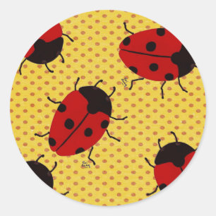 PEGATINA REDONDA LADYBUGS