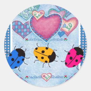PEGATINA REDONDA LADYBUGS