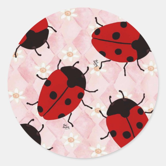 PEGATINA REDONDA LADYBUGS (Anverso)