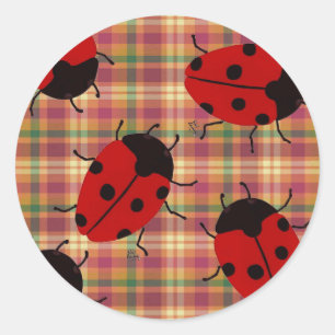 PEGATINA REDONDA LADYBUGS