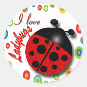 Pegatina Redonda Ladybugs