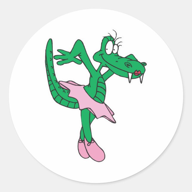 Pegatina Redonda lagarto bailarín divertido (Anverso)