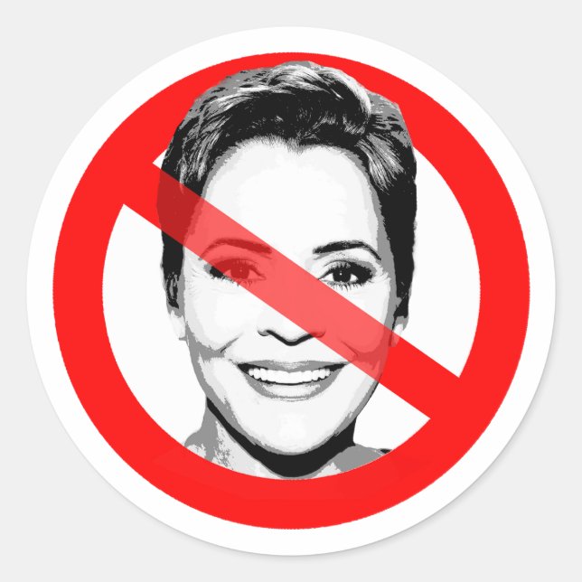 Pegatina Redonda Lago Anti Kari cruzado de frente (Anverso)