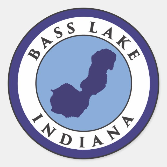 Pegatina Redonda Lago Bass, Indiana (Anverso)