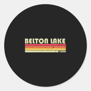 Pegatina Redonda lago Belton texas divertido verano de pesca campin