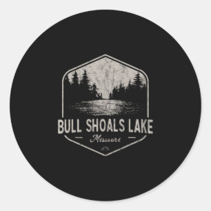 Pegatina Redonda Lago Bull Shoals Missouri al aire libre Vintage