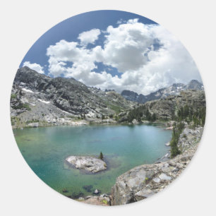 Pegatina Redonda Lago Cabin - Ansel Adams Wilderness - California