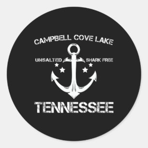 Pegatina Redonda Lago Campbell Cove Tennessee Pesca Divertida Campi