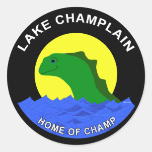 Pegatina Redonda Lago Champlain