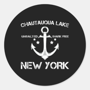 Pegatina Redonda Lago Chautauqua Nueva York Divertido Regalo de Ver