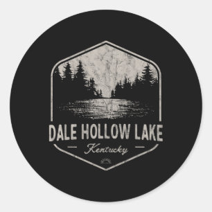 Pegatina Redonda Lago Dale Hollow Kentucky al aire libre Vintage 