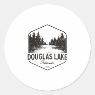 Pegatina Redonda Lago Douglas Tennessee al aire libre Vintage