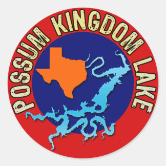 Pegatina Redonda Lago Possum Kingdom, Texas