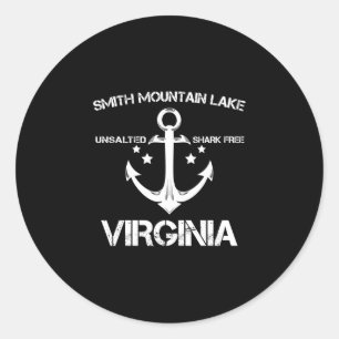 Pegatina Redonda lago smith mountain virginia divertido campamento