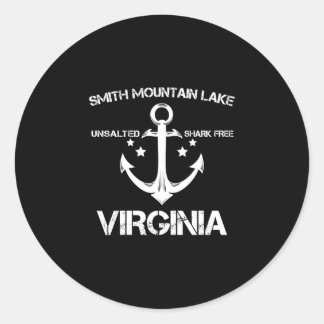 Pegatina Redonda lago smith mountain virginia divertido camping de