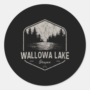 Pegatina Redonda Lago Wallowa Oregon Al Aire Libre Vintage