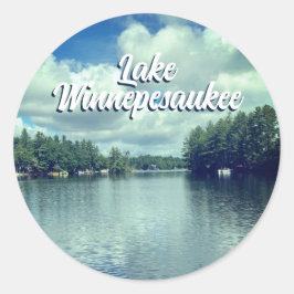 Pegatina Redonda Lago Winnepesaukee