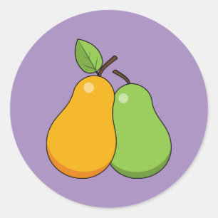 Pegatina Redonda Lágrimas amarillas y verdes