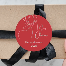 Pegatina Redonda Lágrimas rojas abstractas Navidades modernos