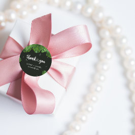 Pegatina Redonda Lágrimas tropicales silvestres hojas de palmera Bo