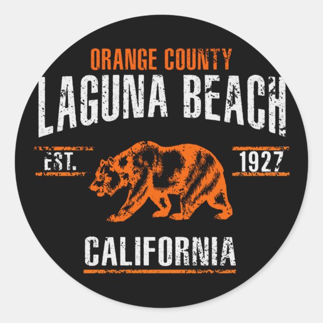 Pegatina Redonda Laguna Beach (Anverso)