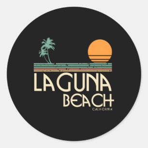 Pegatina Redonda Laguna Beach California Surf