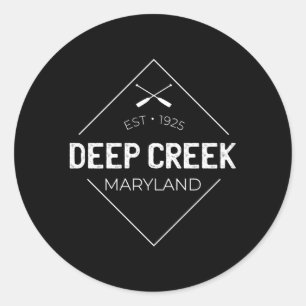 Pegatina Redonda Laguna Deep Creek Lake Maryland
