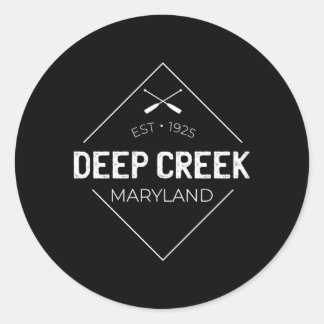 Pegatina Redonda Laguna Deep Creek Lake Maryland