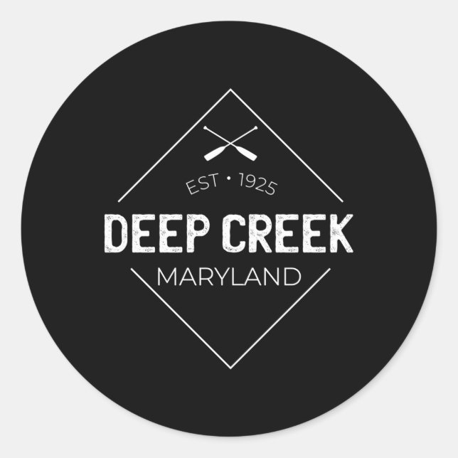 Pegatina Redonda Laguna Deep Creek Lake Maryland (Anverso)