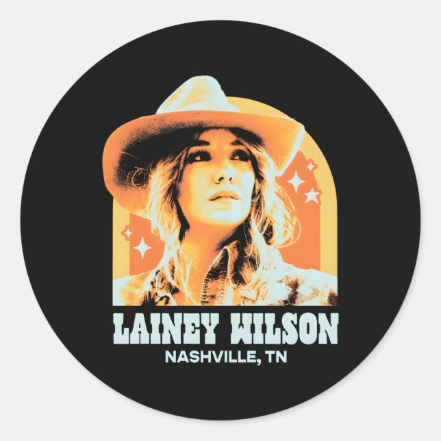 Pegatina Redonda Lainey Wilson Nashville (Anverso)