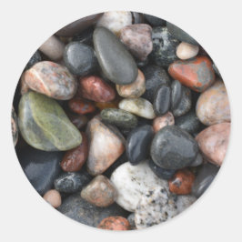 Pegatina Redonda Lake Superior Rocks