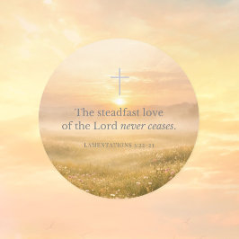 Pegatina Redonda Lamentations 3:22 Christian Faith Bible Verse