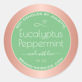 Pegatina Redonda Láminas de embalaje de oro Rosa modernas con una t