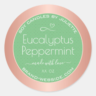 Pegatina Redonda Láminas de embalaje de oro Rosa modernas con una t