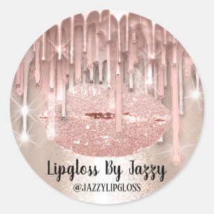 Pegatina Redonda Láminas de maquillaje Lipgloss Drin Empaquetado Ro