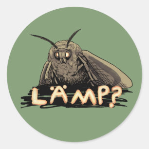 Pegatina Redonda Lámpara? Moth Meme
