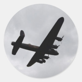 Pegatina Redonda Lancaster Bomber Overhead