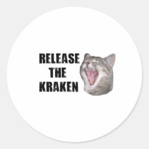 Pegatina Redonda ¡Lance el Kraken!