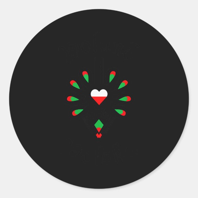 Pegatina Redonda Land Lska Lish Highlander Folk Art Parzenica Flag  (Anverso)