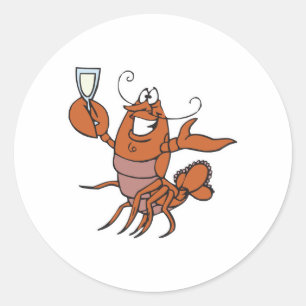 Pegatina Redonda langosta tostado