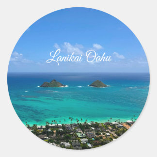 Pegatina Redonda Lanikai Oahu 