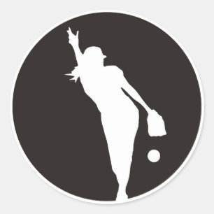 Pegatina Redonda lanzador de círculo de softball