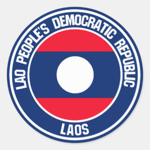 Pegatina Redonda Laos Round Emblem