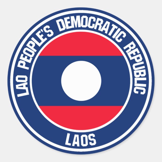 Pegatina Redonda Laos Round Emblem (Anverso)