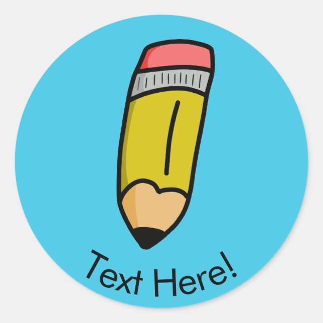 Pegatina Redonda lápiz personalizado (Anverso)