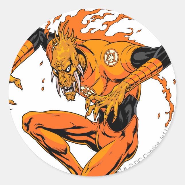 Pegatina Redonda Larfleeze - Agente Naranja 1 (Anverso)
